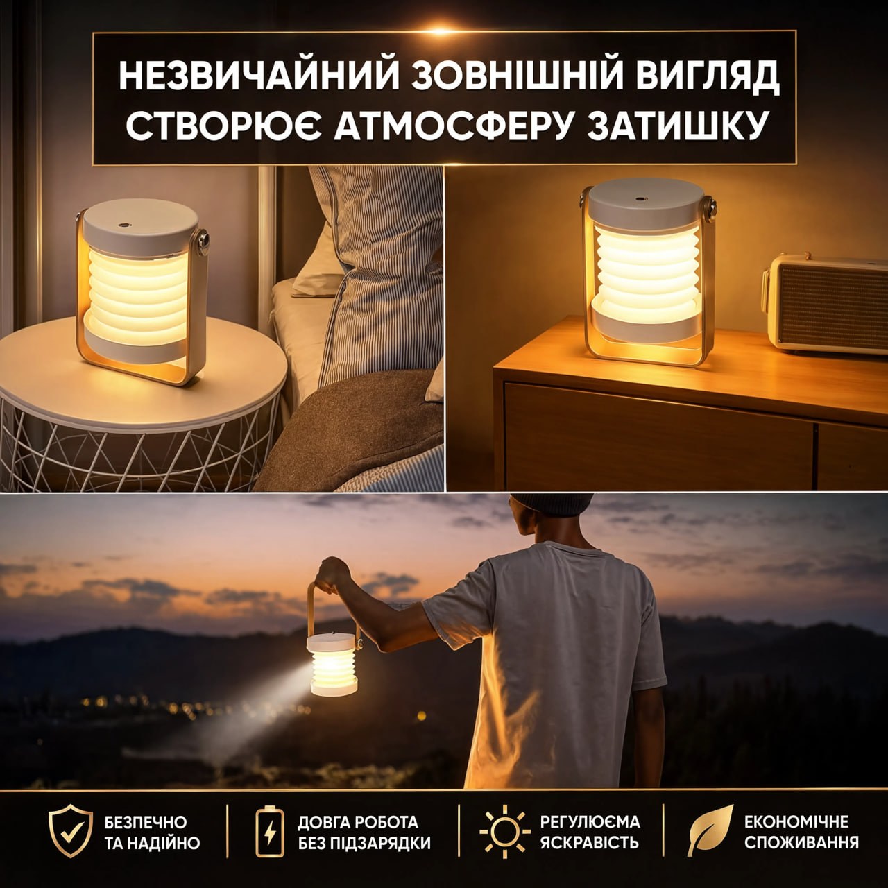 Трансформер лампа-нічник 2в1 